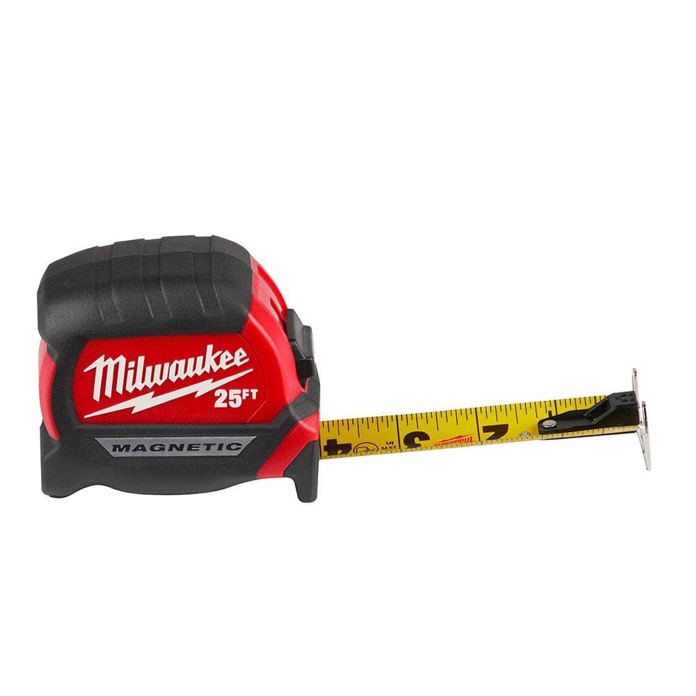 Milwaukee 25' Compact Wide Blade Magnetic Tape Measure 2-Pack 48-22 ...