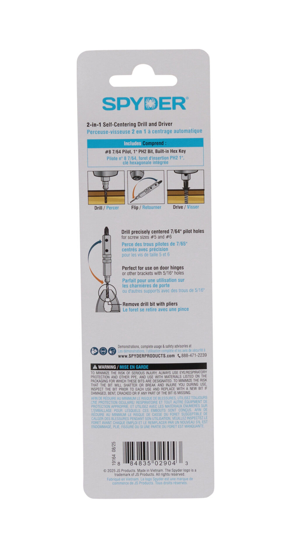 Spyder 7/64 Inch #8 Self-Centering Twist Drill and Driver 2-in-1 Bit, large image number 4
