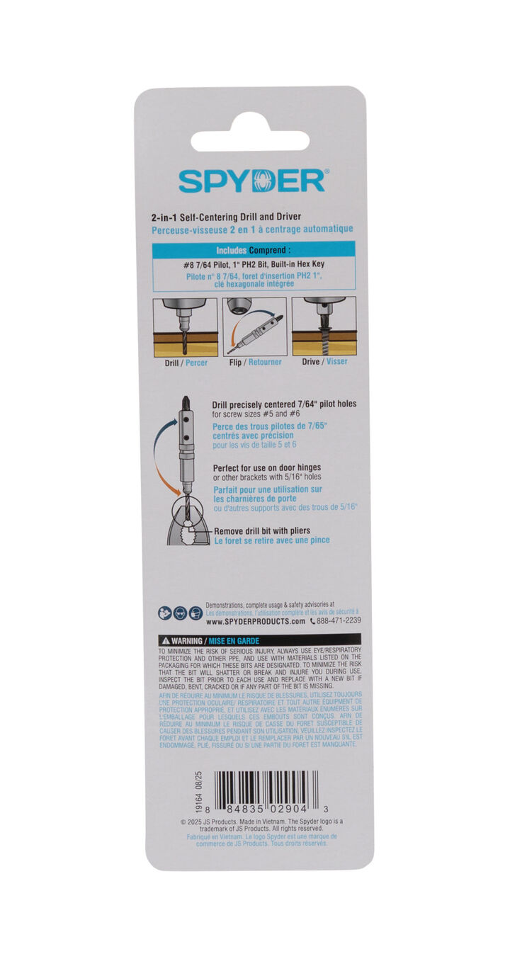 Spyder 7/64 Inch #8 Self-Centering Twist Drill and Driver 2-in-1 Bit, large image number 3