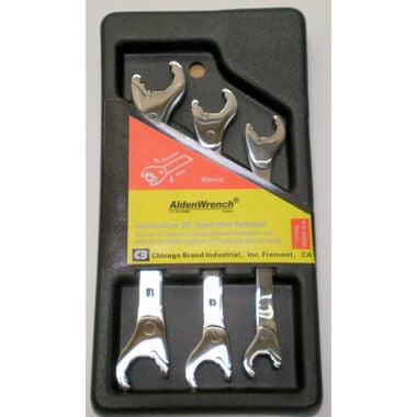 Chicago Brand 3pc Metric Open-End Ratchet Wrench
