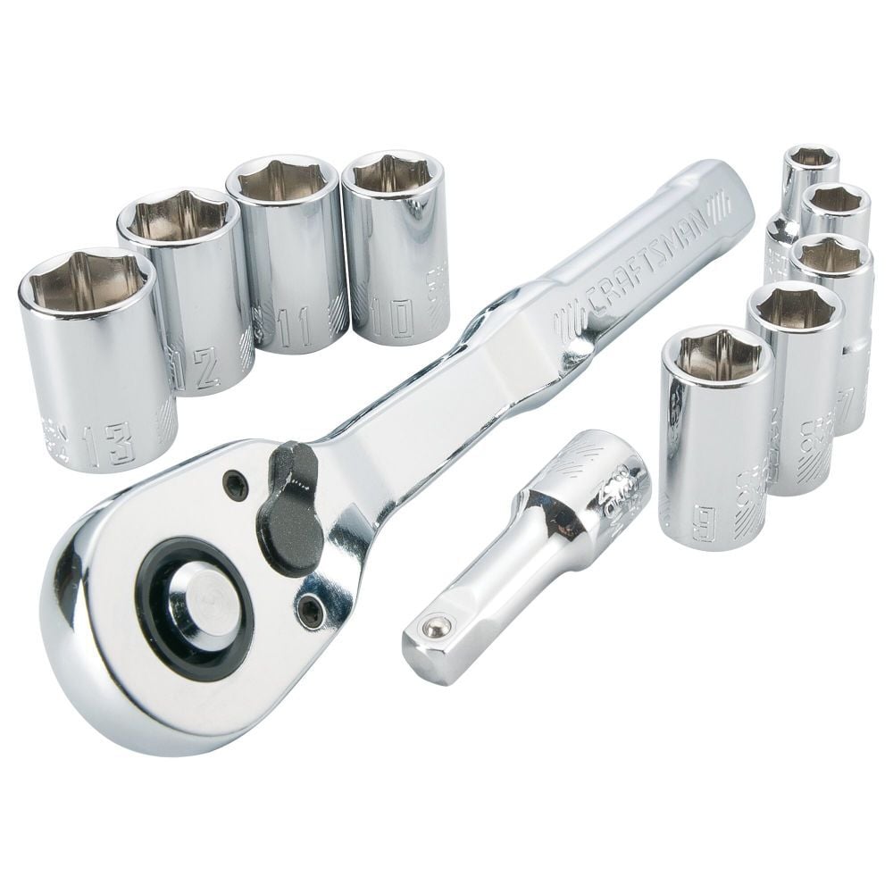 CRAFTSMAN 1/4-in Drive Metric Mechanics Tool Set, 11pc – CMMT34871