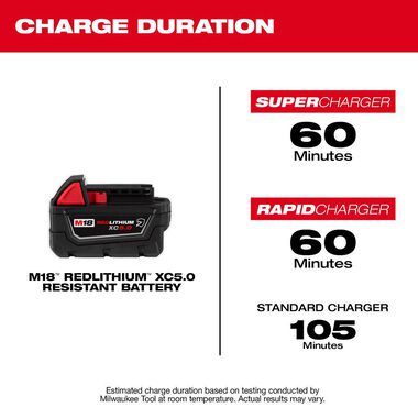 Milwaukee M18 REDLITHIUM  XC5.0 Resistant Battery, 2 Pack, large image number 3