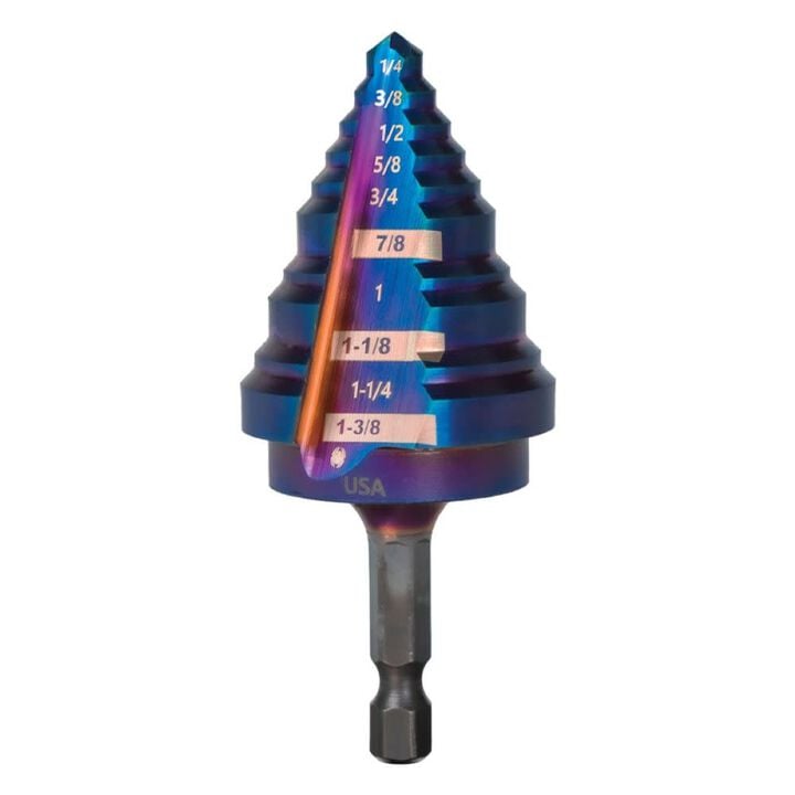 Spyder Stinger 10-Step Drill Bit, 1/4 Inch - 1-3/8 Inch, Hex Shank
