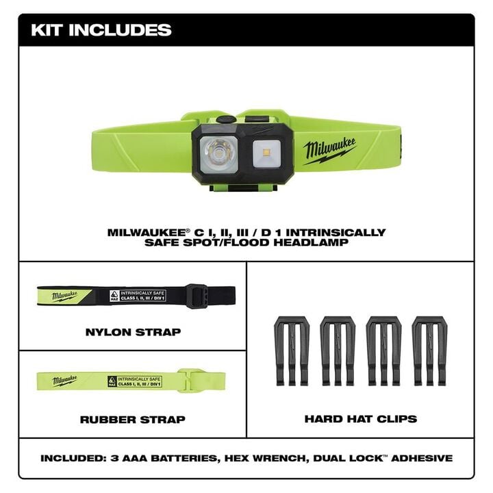 Milwaukee Intrinsically Safe C I II III / D 1 Spot/Flood Headlamp, large image number 1