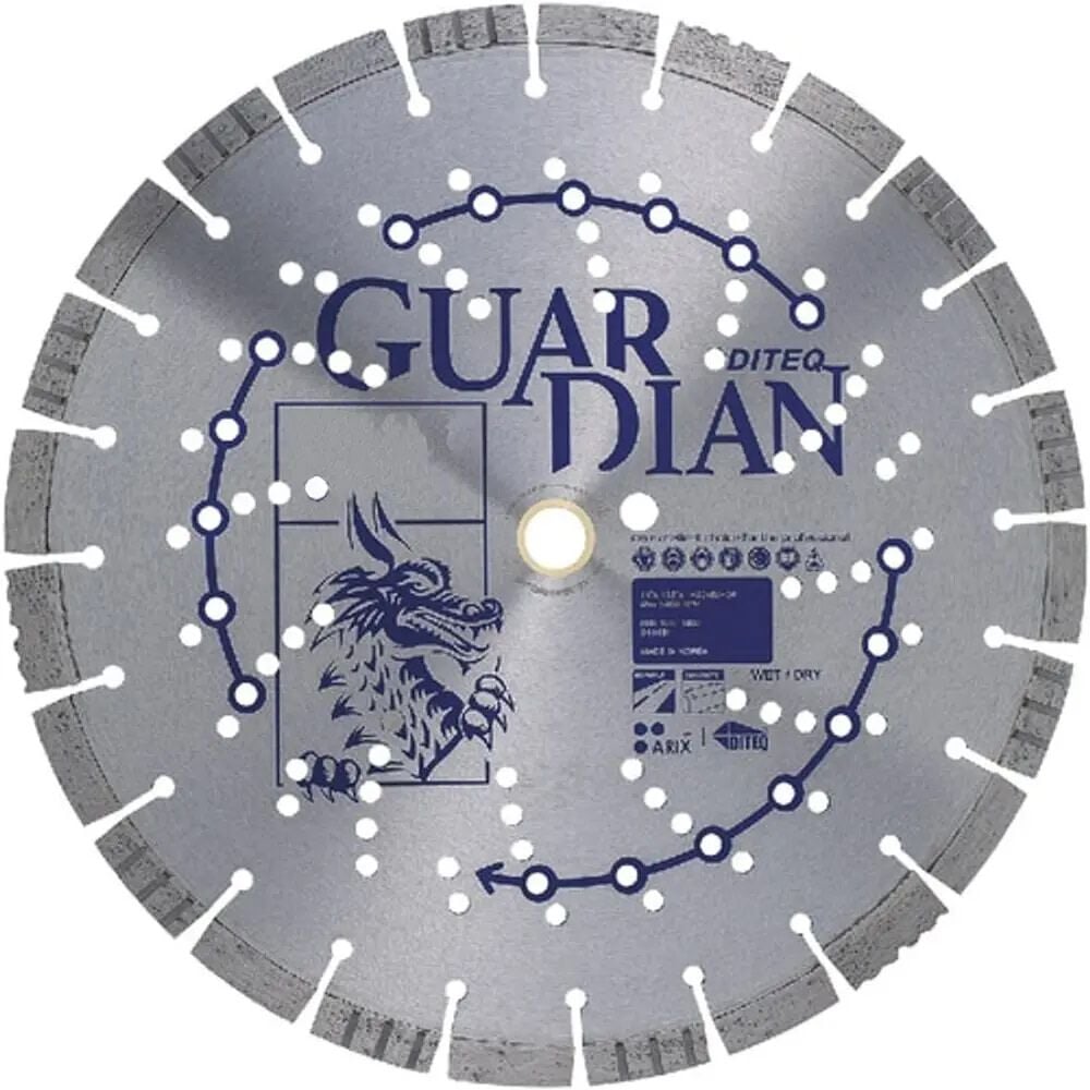Diteq Guardian 18 Inch Super Premium Segmented Turbo Rim Diamond Blade for Concrete, Asphalt, and Green Concrete – D11033