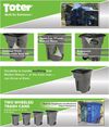 Toter 96 Gallon Trash Can with Smooth Wheels and Lid Blue, small image number 3