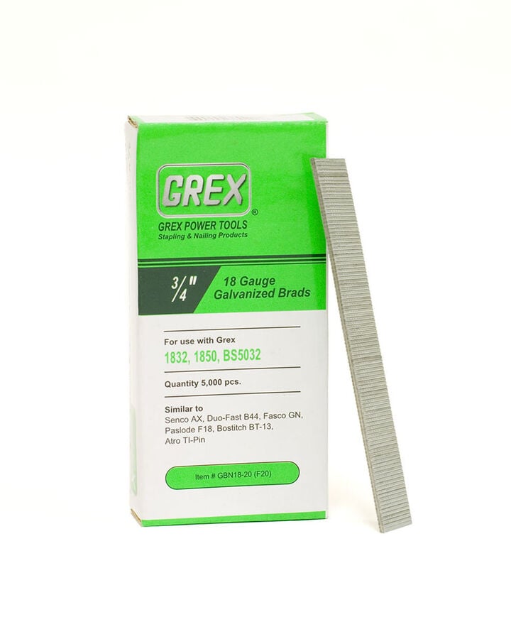 Grex Power Tools 3/4in 18 Gauge Brad Nails Galvanized 5000qty