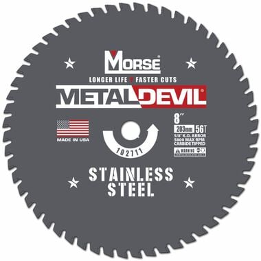 MK Morse 8in 56 Tooth Stainless Steel Circular Saw Blade