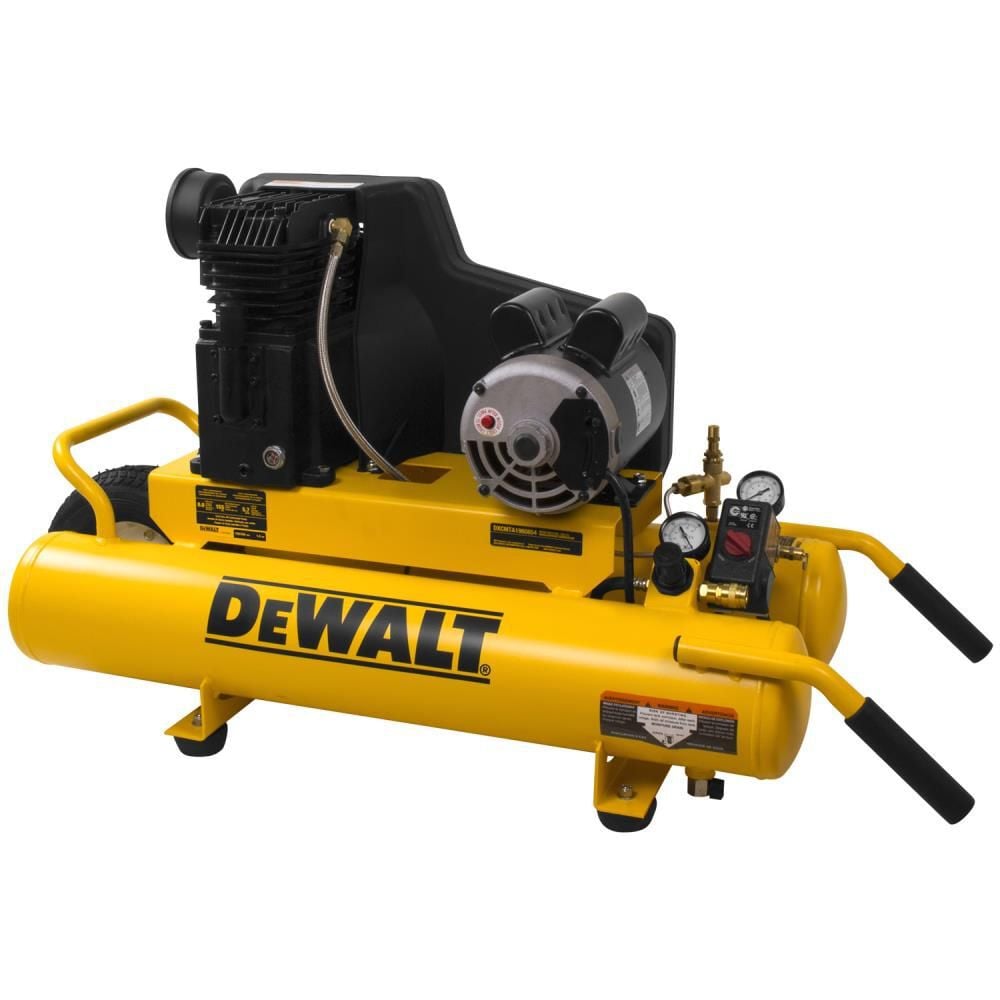 DEWALT 8 Gallon Portable 155 PSI Electric Twin Tank Wheelbarrow Air Compressor, large image number 1