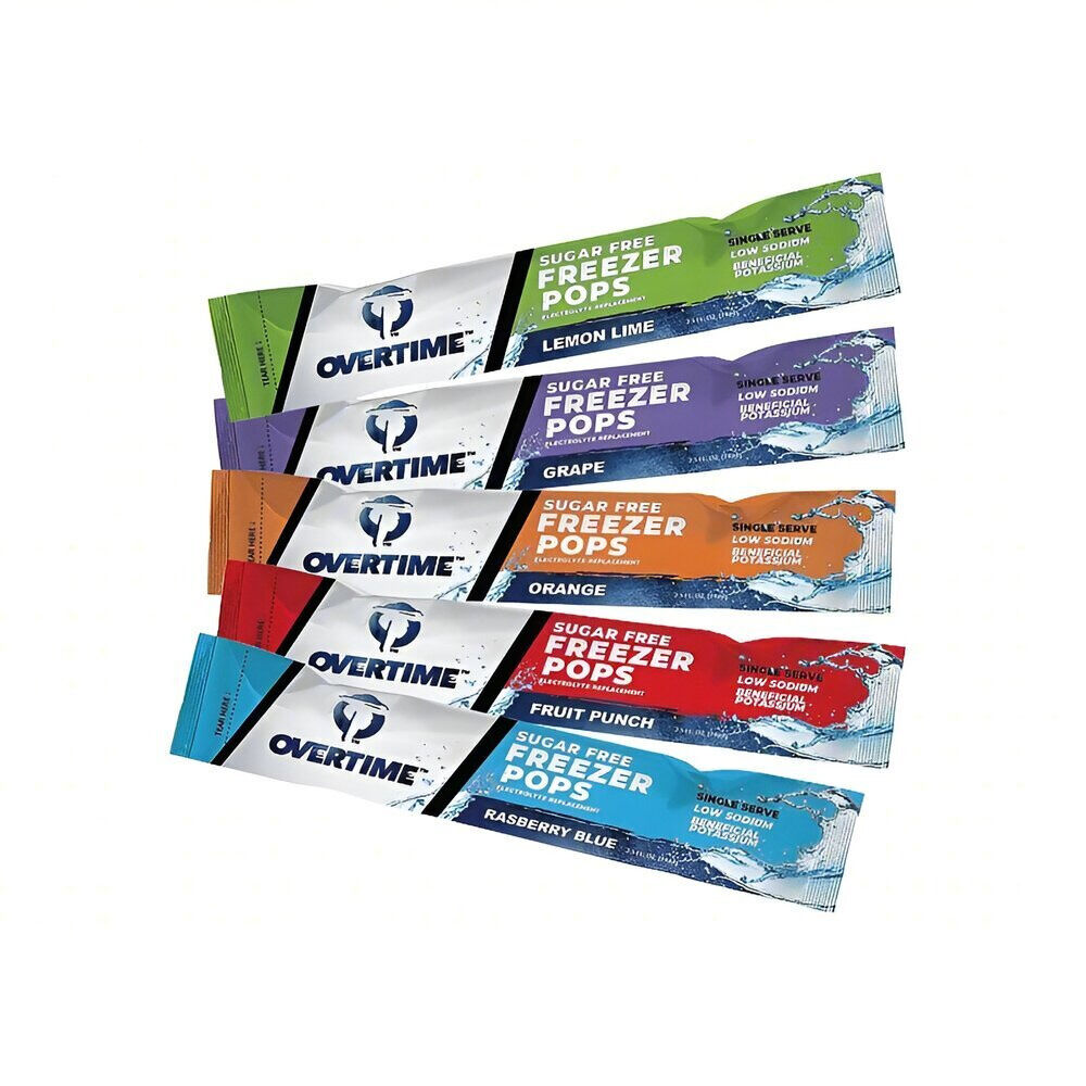 Overtime 3 Oz Sugar-Free Variety Pack Electrolyte Replacement Freezer Pop, 150qty – 40-SFREEZERPOPS