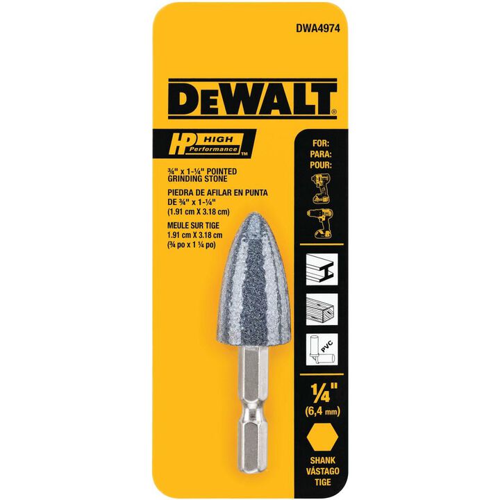 DEWALT 3/4-in X 1-1/4-in HP Pointed Grinding Stone, large image number 1
