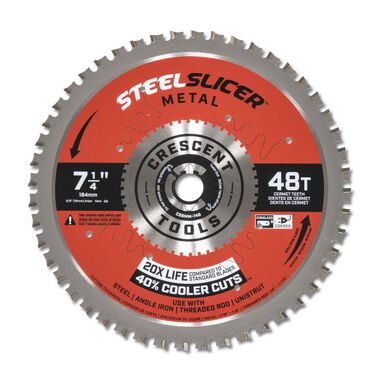 Crescent SteelSlicer Medium Metal 7 1/4 in 48T Circular Saw Blade