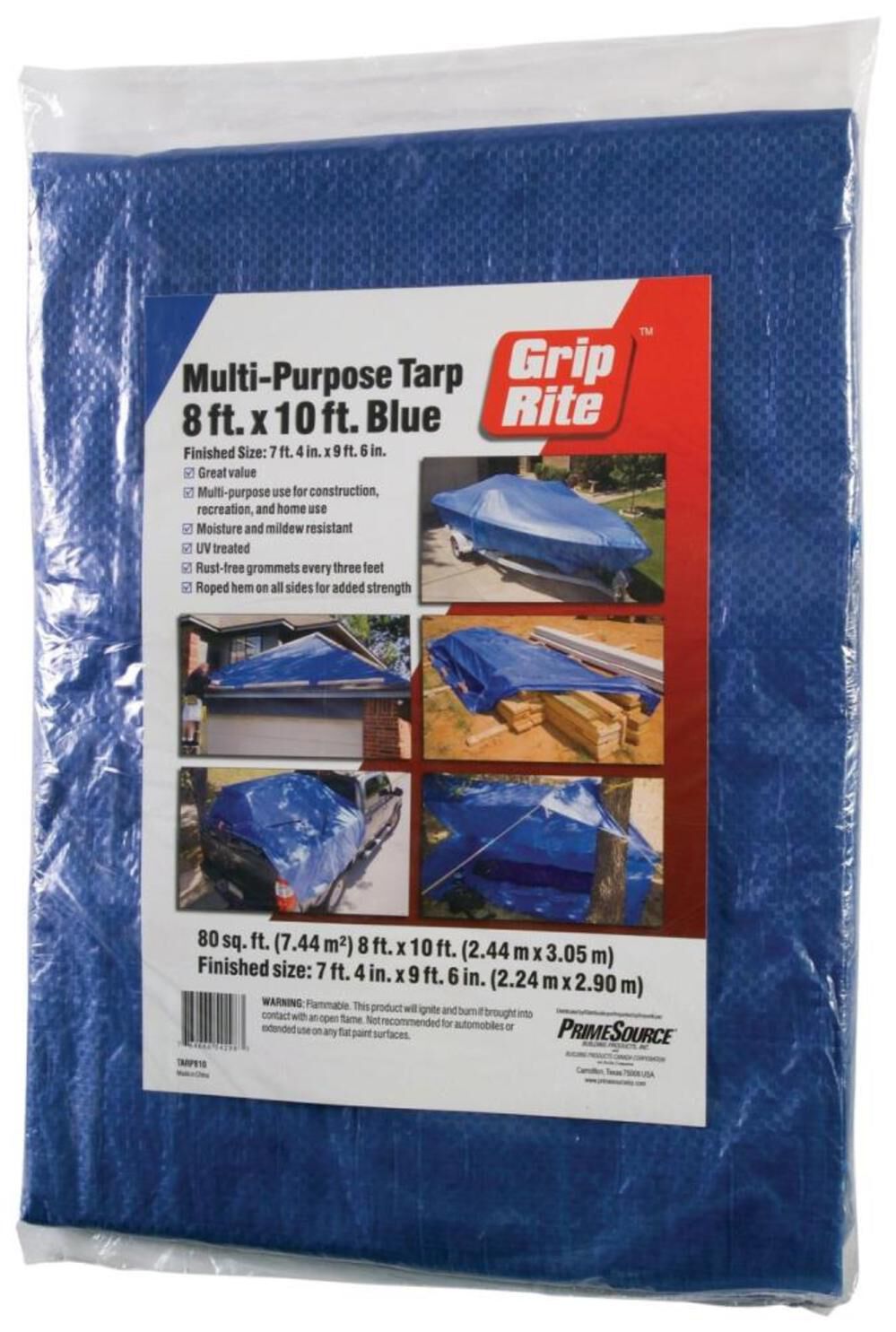 Grip Rite Economy Duty Blue Tarp – 8 x 10 Ft. – TARP810