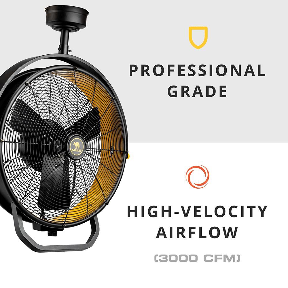 Mule 18 inch Ceiling Mounted Garage Fan with Remote 3000 CFM, large image number 8