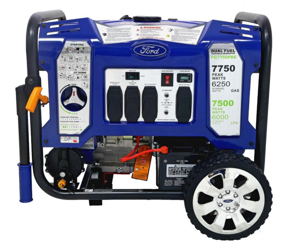 Ford 11050/9000Watt Dual Fuel Gasoline/Propane Powered Electric/Recoil