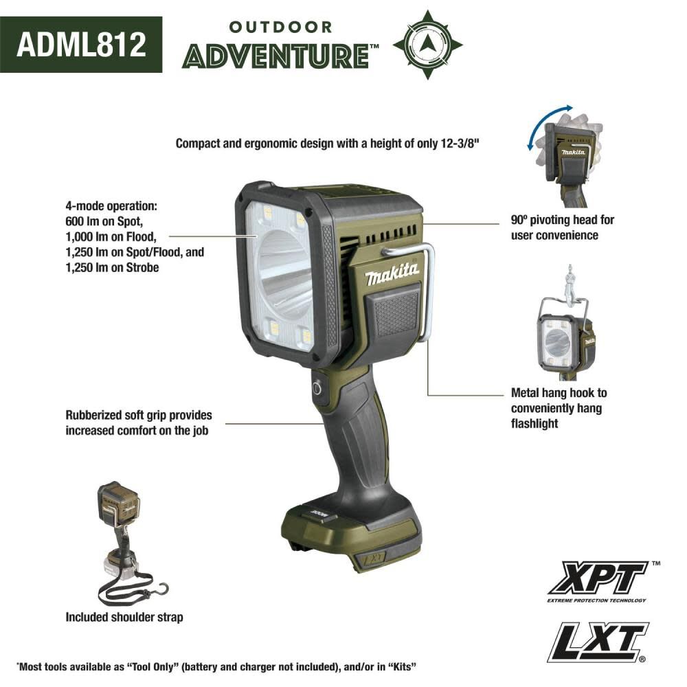 Makita Outdoor Adventure 18V LXT LED Flashlight Spotlight Bare