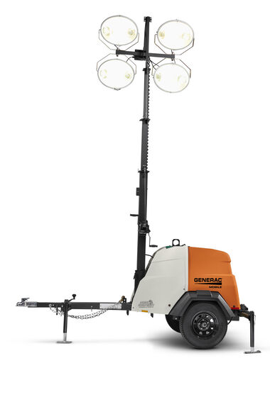 Generac Mobile Products 6kW Vertical Mast Light - Manual Winch with Kubota Diesel