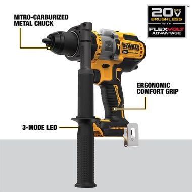 DEWALT 20V MAX 1/2in Hammer Drill/Driver with FLEXV ADVANTAGE (Bare Tool), large image number 2