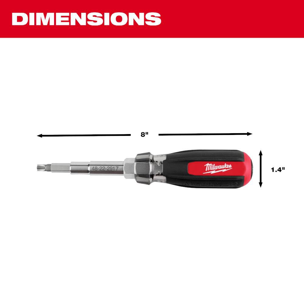 Milwaukee 13in1 MultiBit Screwdriver 48222917 Acme Tools