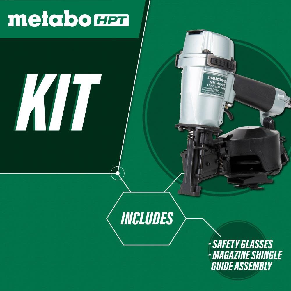Metabo HPT 13/4 In. Wire Coil Roofing Nailer NV45AB2M Acme Tools