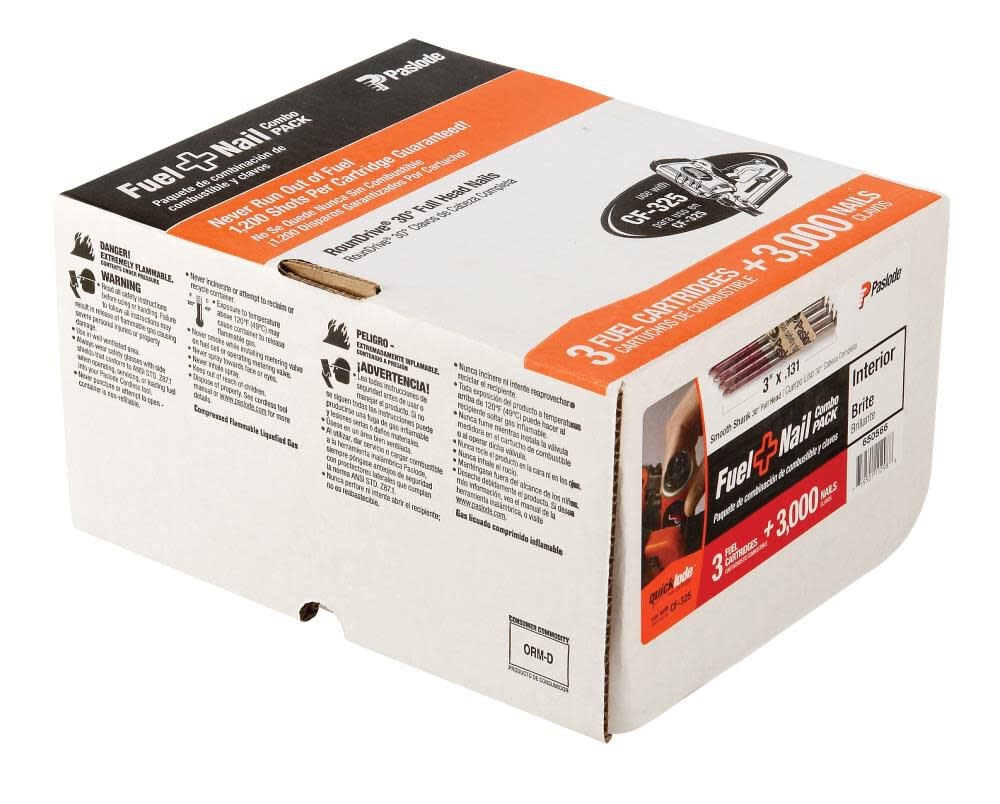 Paslode 3inx.131 Fuel+Nail Combo Pack SM Brite 3000ct., large image number 1