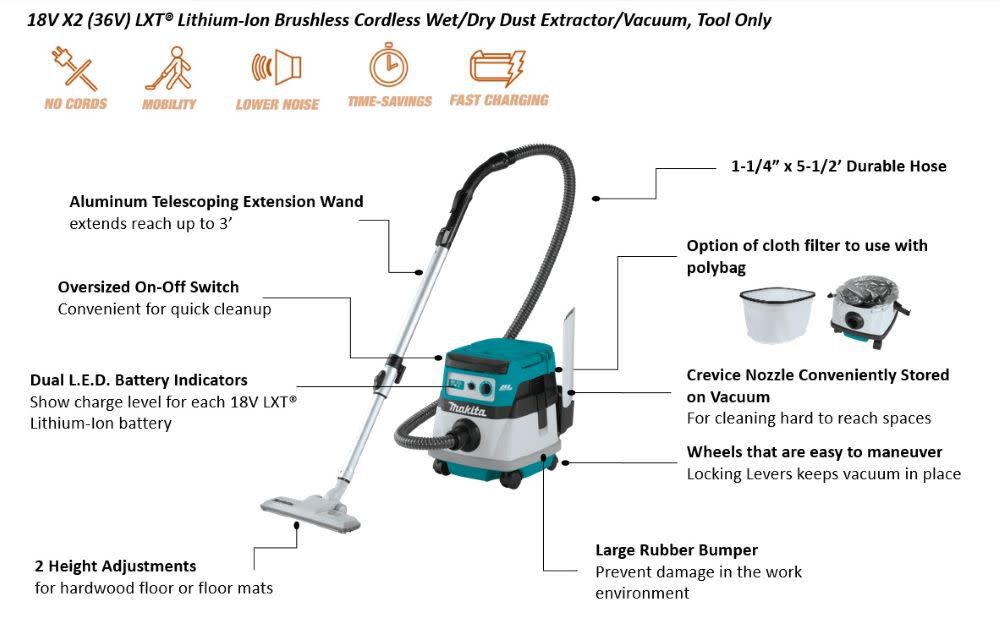 Makita wet hotsell dry vac 18v