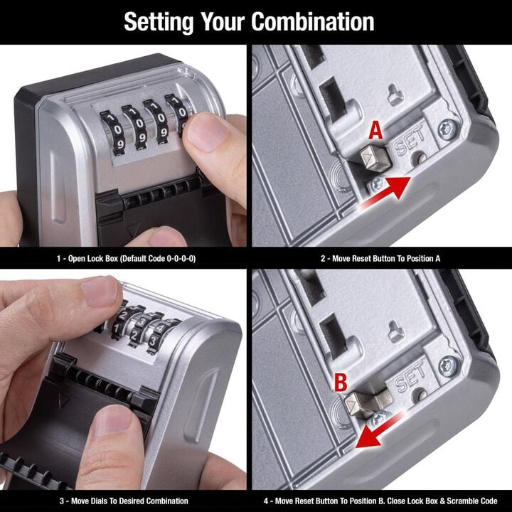 Master Lock 3 Inch Metal Body 4-Digit Locking Combination Wall Mount Lock Box, large image number 4