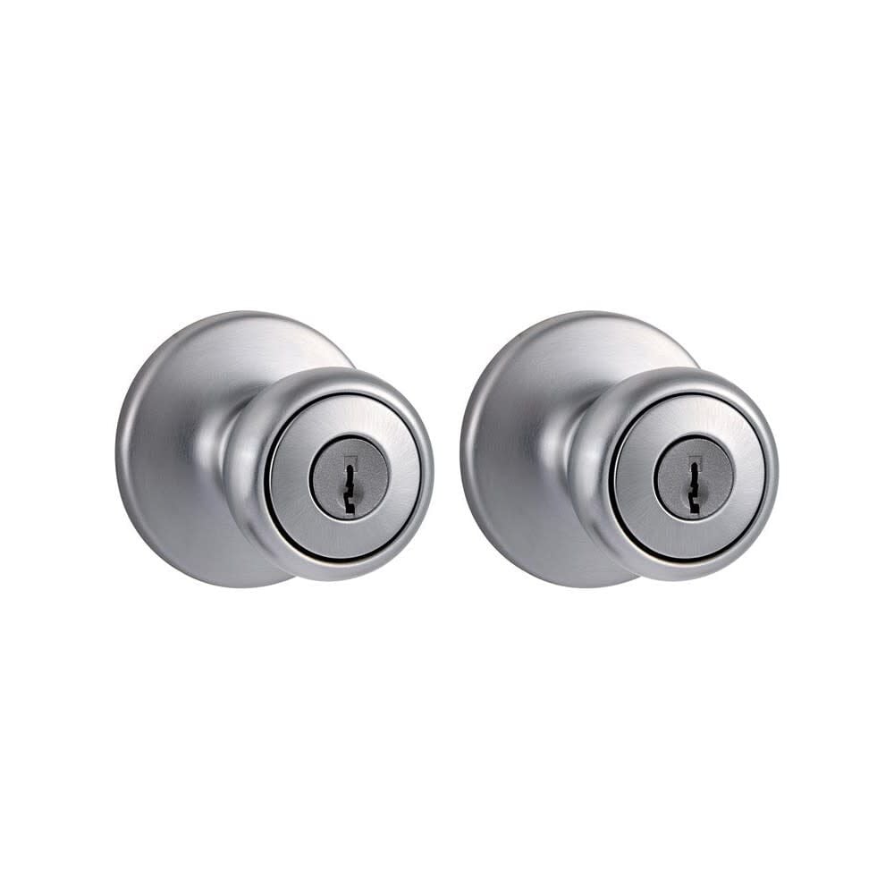 Kwikset Tylo Door Knob Satin Chrome Projectpk Two Keyed Entry – 92430-035