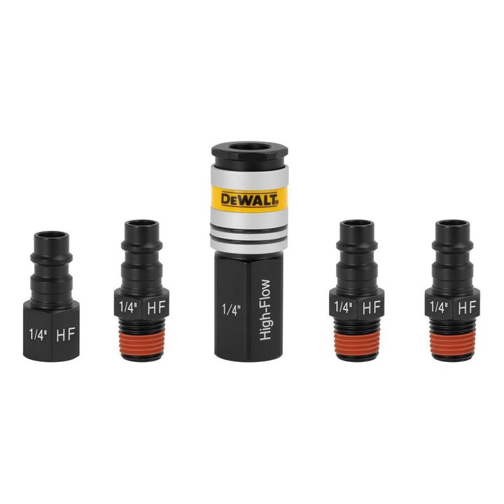 DEWALT 5-Piece 1/4 Inch NPT High Flow Coupler and Plug Set