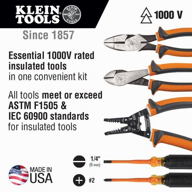 Klein Tools 1000V Insulated Tool Kit - 5-Piece, large image number 1