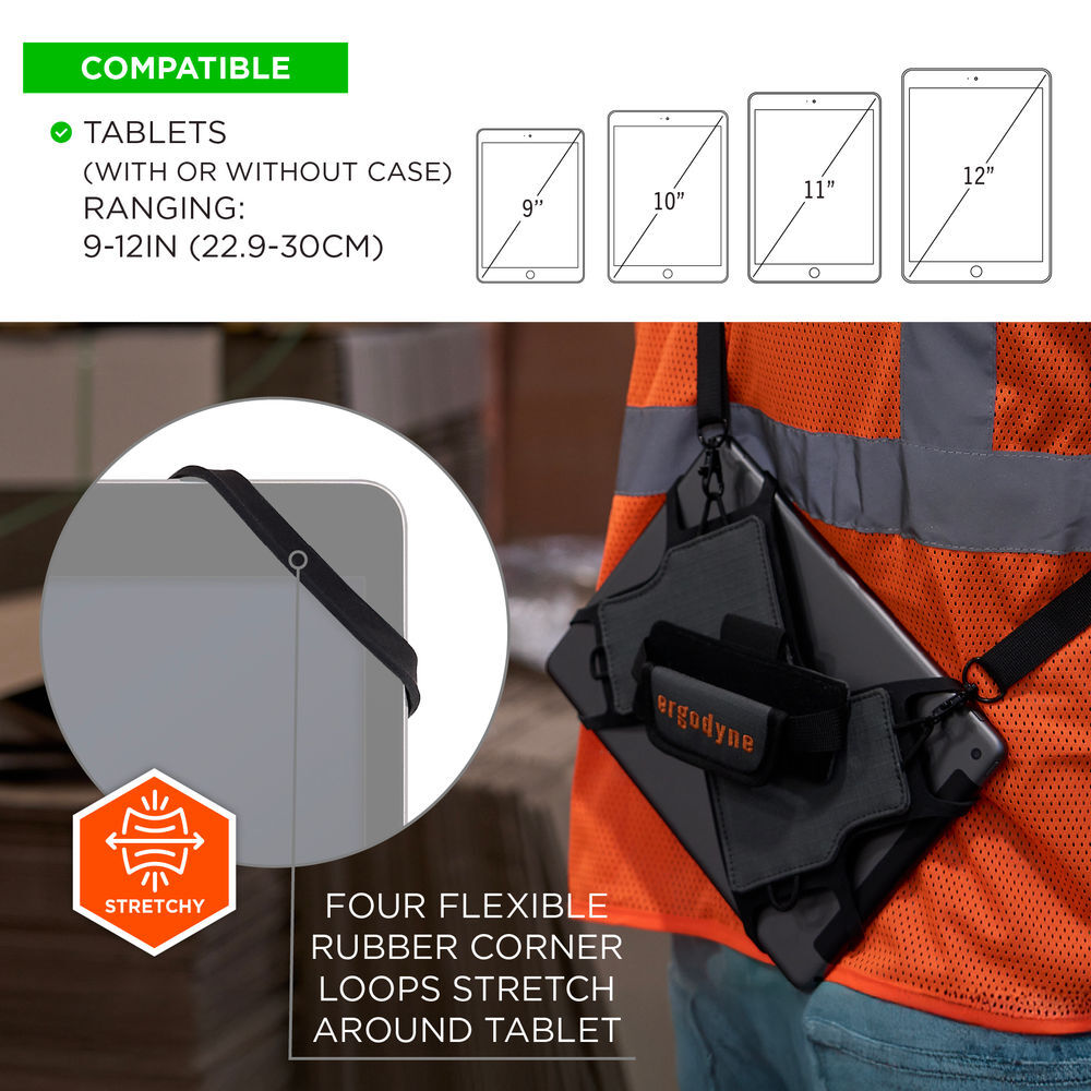 Ergodyne 5549 Compact Gray Tablet Holder with Detachable Shoulder Strap, large image number 2
