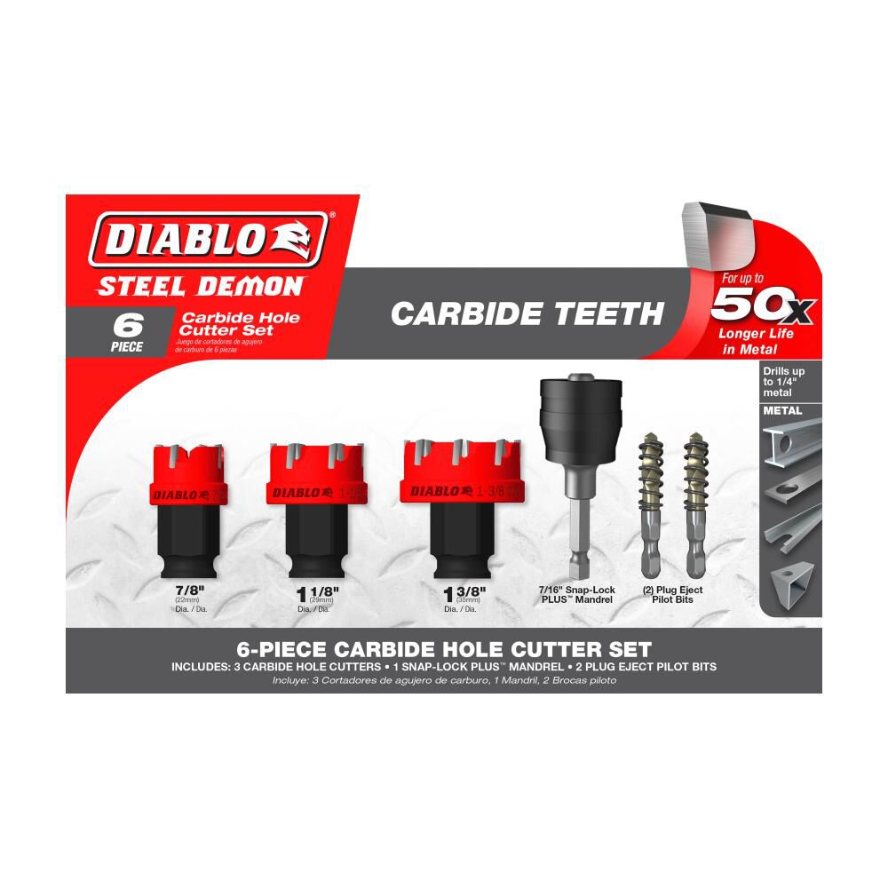 Diablo plumbers hole saw kit top