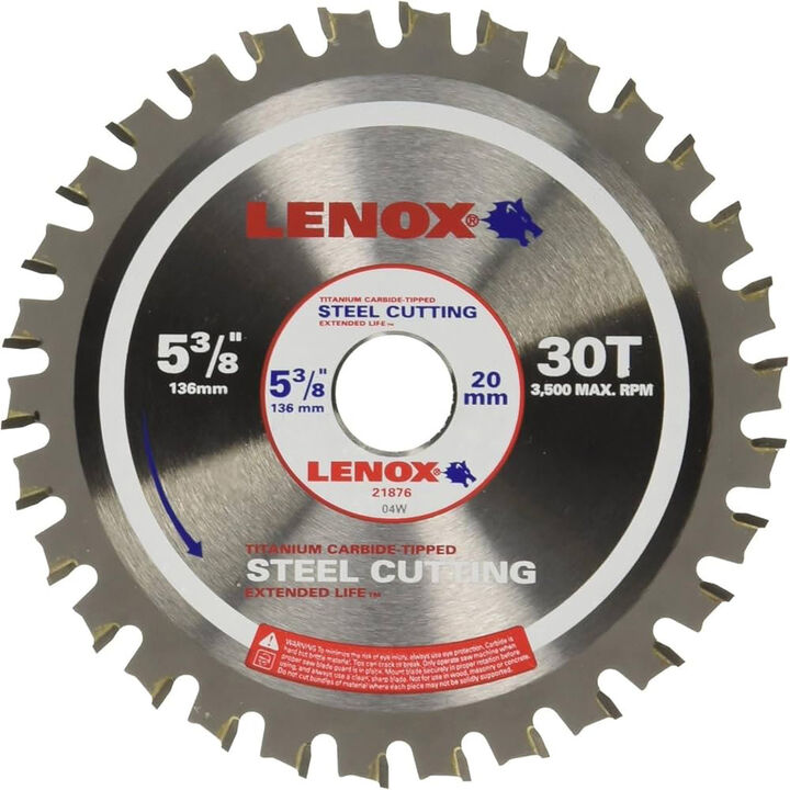 Lenox 5-3/8 In. (135 mm) 30 TPI Steel Cutting Circular Saw Blade