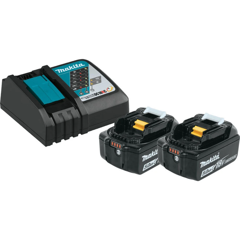 Makita 18V LXT LithiumIon 5.0Ah Battery Pack with Fuel Indicator and Charger Starter Kit, large image number 1