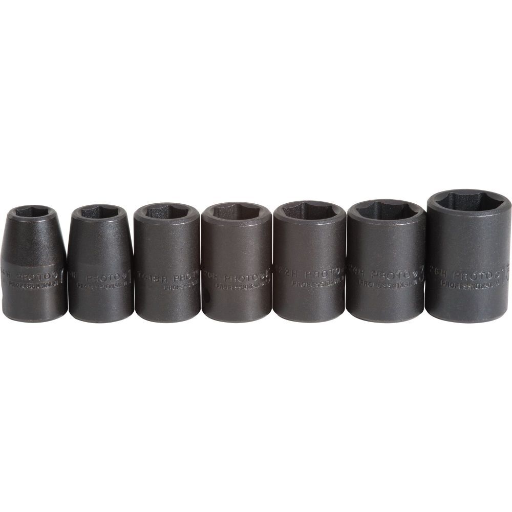 Proto 1/2in Drive 6pt Impact Socket Set 7pc, large image number 1