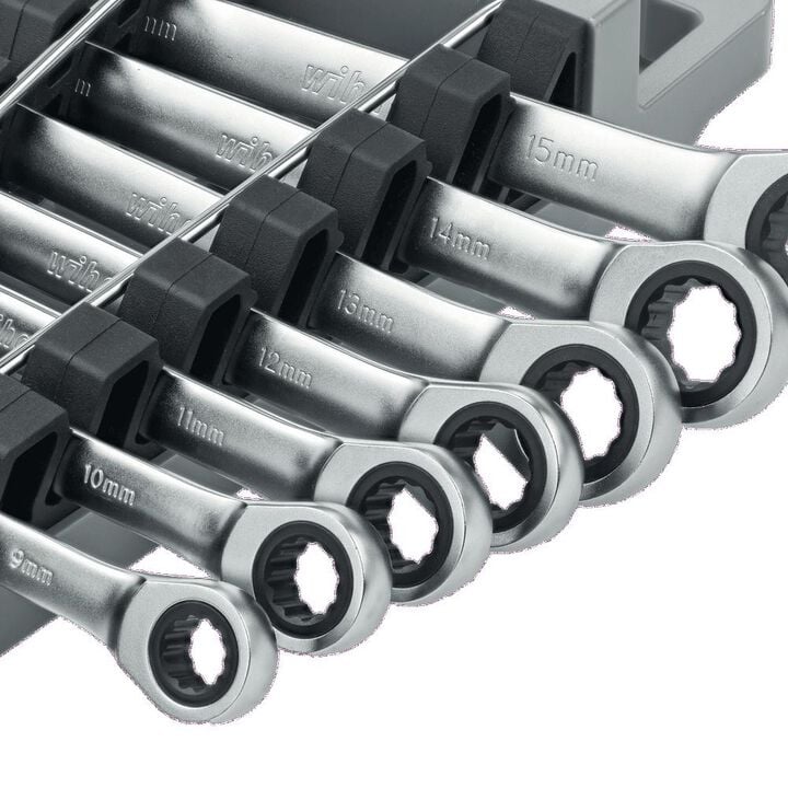 Wiha Combination Ratchet Wrench Set Metric 7pc, large image number 2