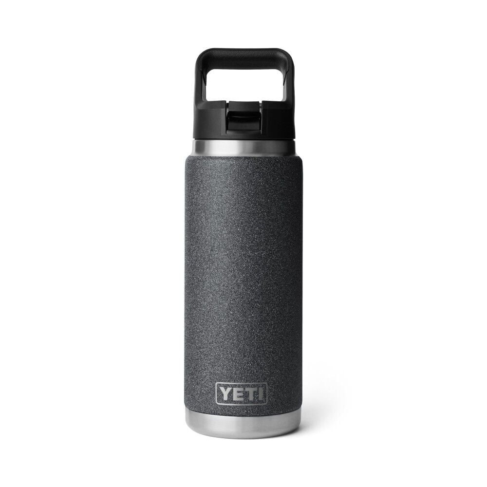 YETI Rambler 26 Oz Bottle with Color-Matched Straw Cap, Black Stone – 21071507597