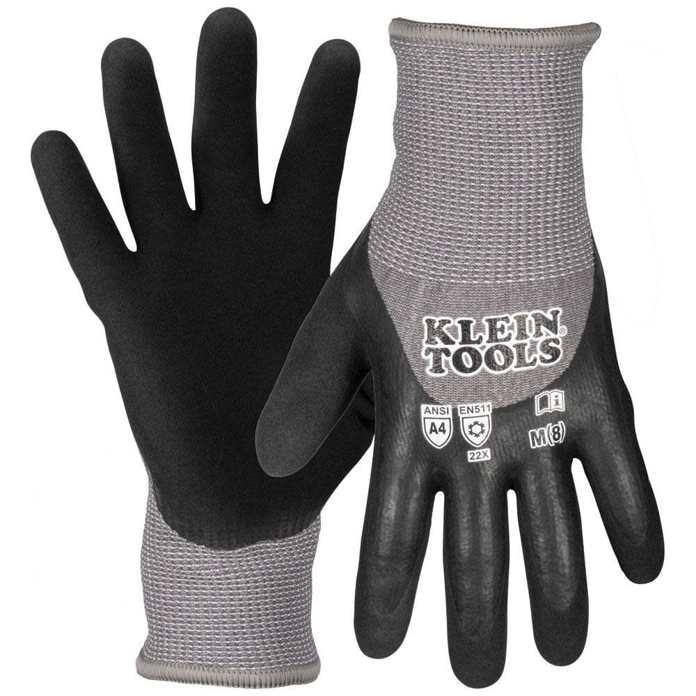 Klein Tools Winter Knit Dipped Gloves, Cut Level A4, Touchscreen, Small, large image number 1