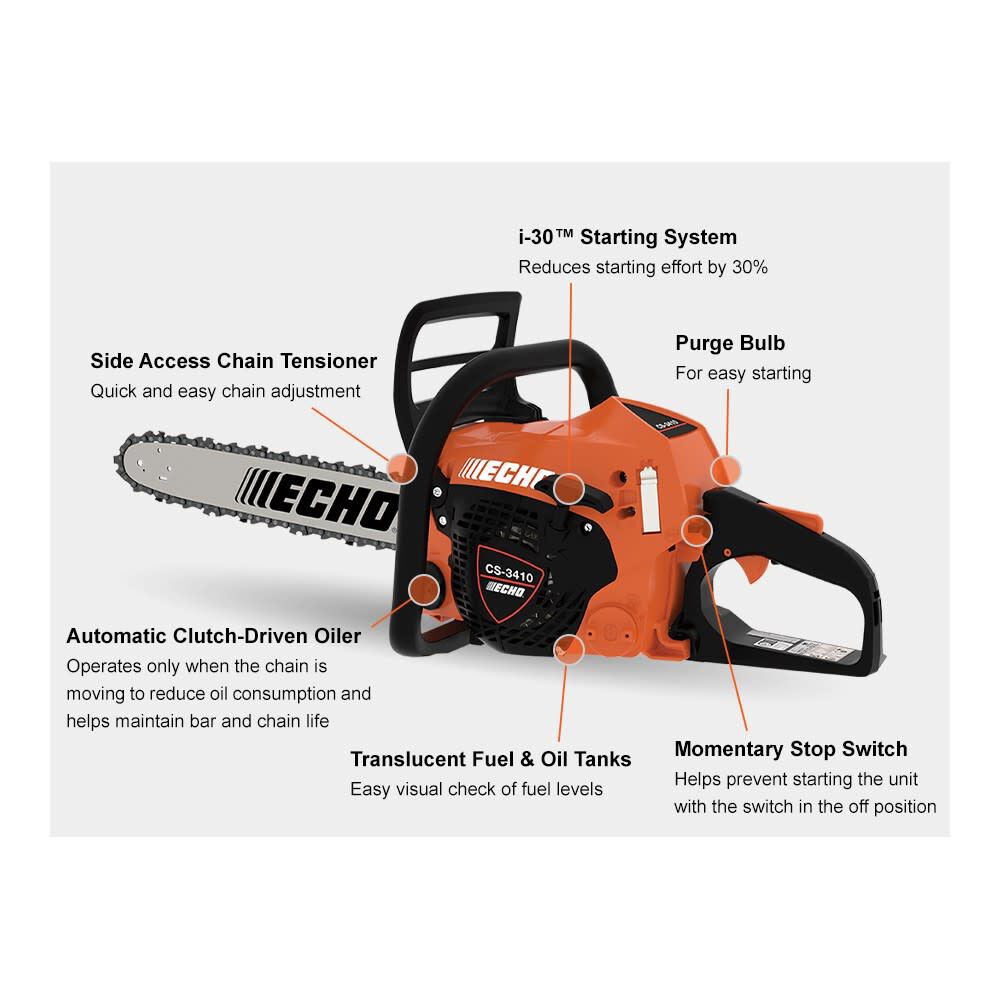 Echo 34.4 cc Professional-Grade Chainsaw with 16 Inch Bar, large image number 2