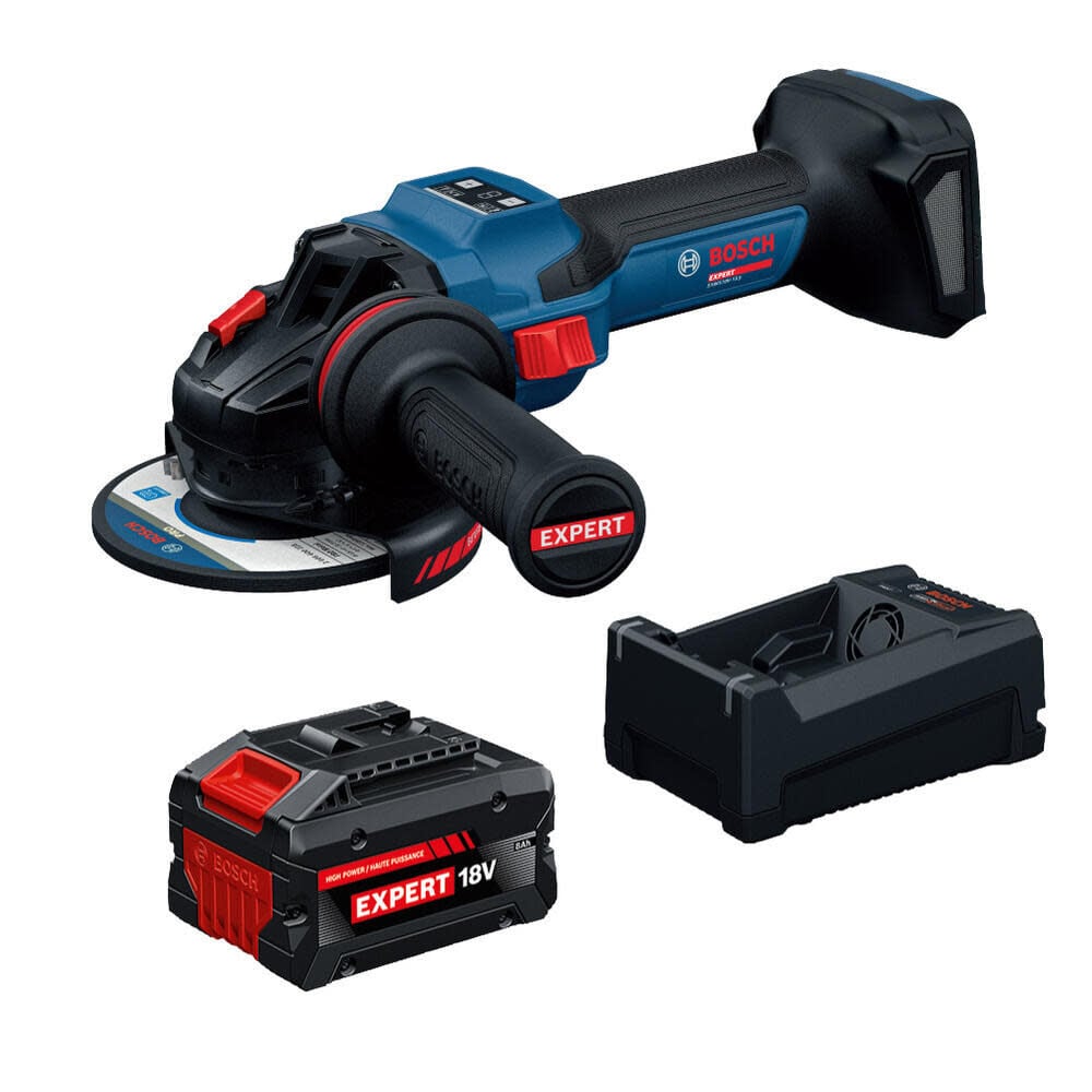 Bosch EXPERT 18V 6 inch Angle Grinder Kit with Slide Switch & 8.0 Ah Battery and Multi-Voltage Charger, large image number 1