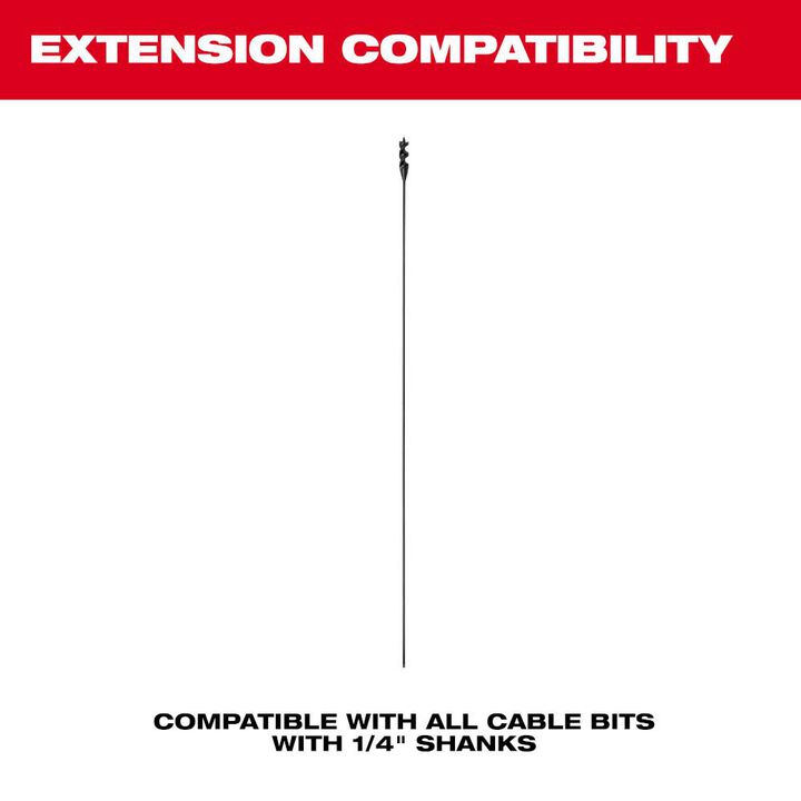 Milwaukee 1/4 Inch x 52 1/2 Inch Flexible Cable Bit Extension, large image number 1