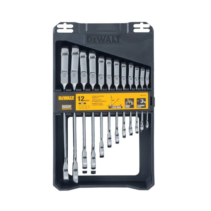 DEWALT 12 piece Flex Head Ratcheting SAE Wrench Set, large image number 1