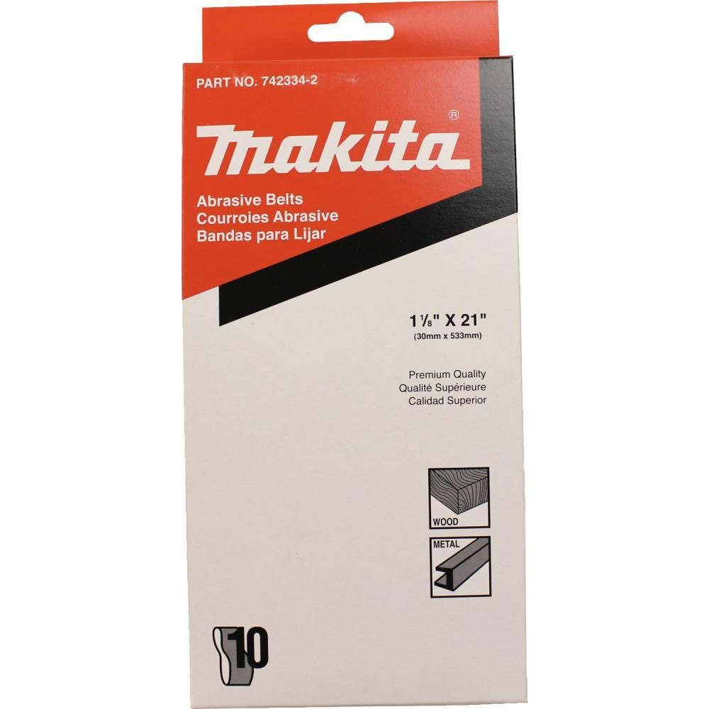 Makita 1-1/8 Inch x 21 Inch Abrasive Belt, 150 Grit, 10pk, large image number 2