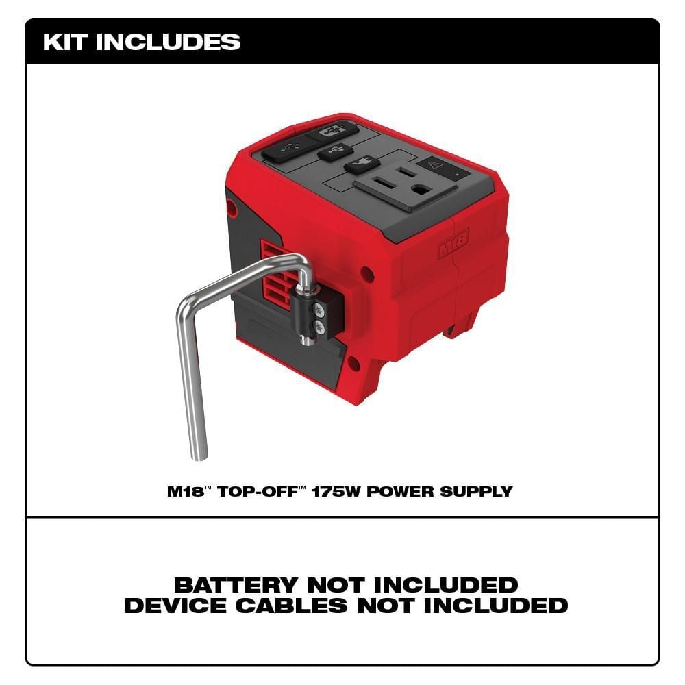 Milwaukee M18 TOP-OFF 175W Portable Power Supply Inverter, large image number 2