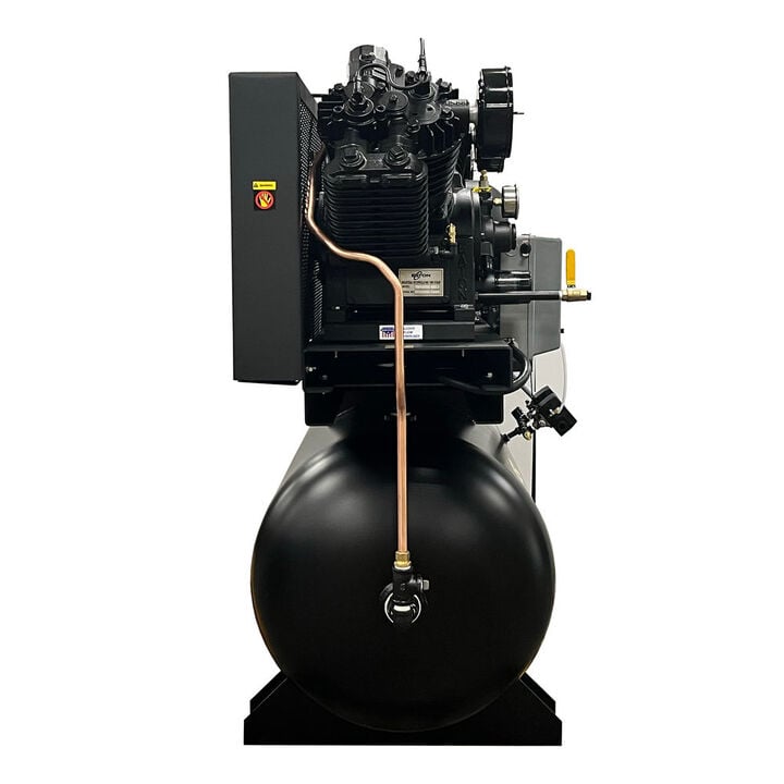 EMAX 460V 7.5HP 3PH 120 Gallon Horizontal Air Compressor with Radiator, large image number 1