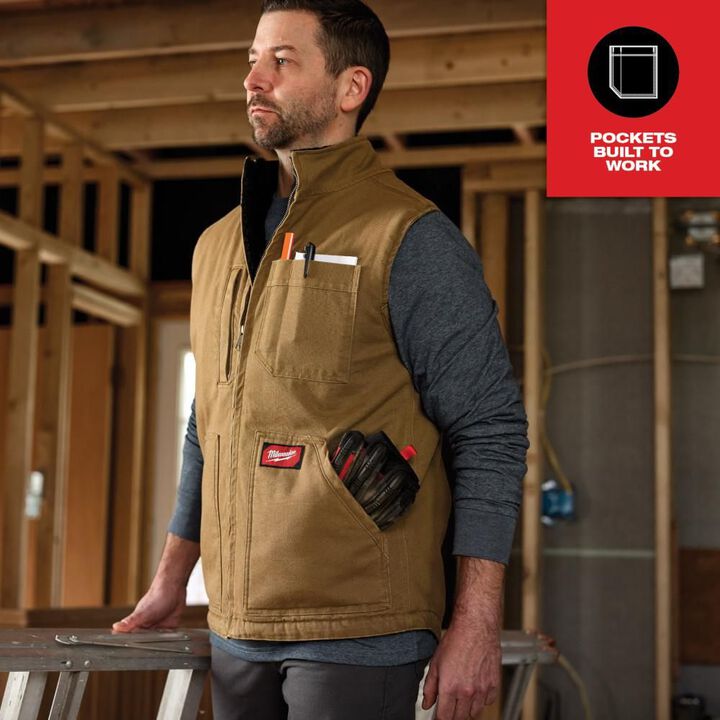 Milwaukee Heavy Duty Sherpa Lined Vest, large image number 7