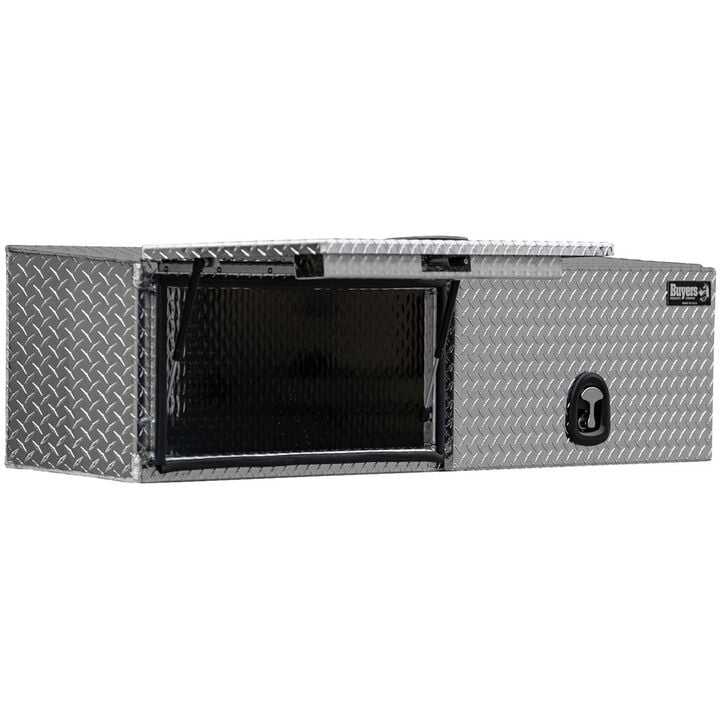 Buyers Products Company 16x13x88 Inch Diamond Tread Aluminum Topsider Truck Box with Flip-Up Doors, large image number 1