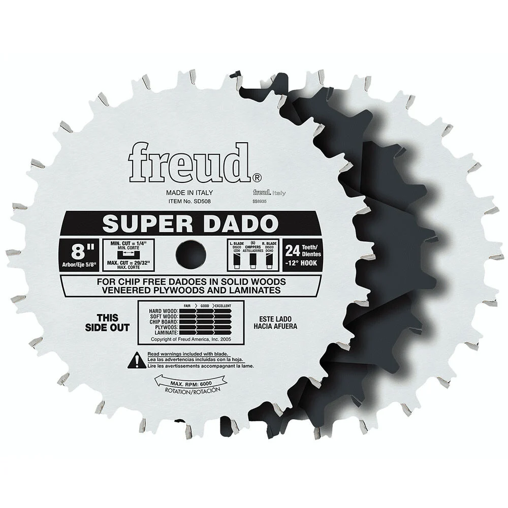 Freud 8 In. x 24T Super Dado Sets, large image number 1