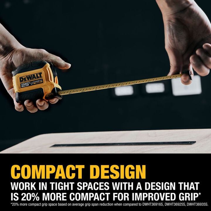 DEWALT 25 Ft. Compact Magnetic Tape Measure, large image number 4