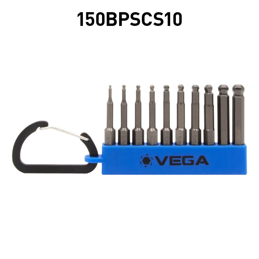 Vega 2in Hex Ball End Bit Set 10pc 150BPSCS10 Acme Tools